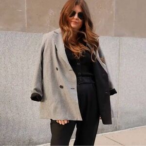 Vetta Capsule Women’s Reversible Oversized Monochrome Houndstooth Blazer NWT XL